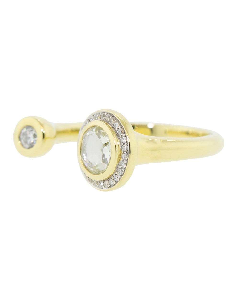 PAMELA LOVE-White Diamond Gravitation Ring-YELLOW GOLD