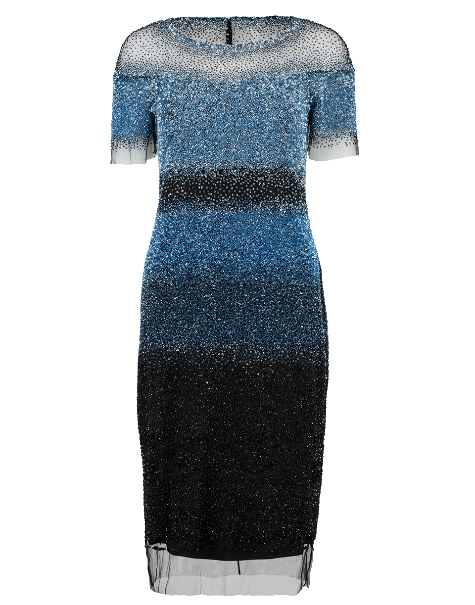 PAMELLA ROLAND-Confetti Neck Sequin Dress-