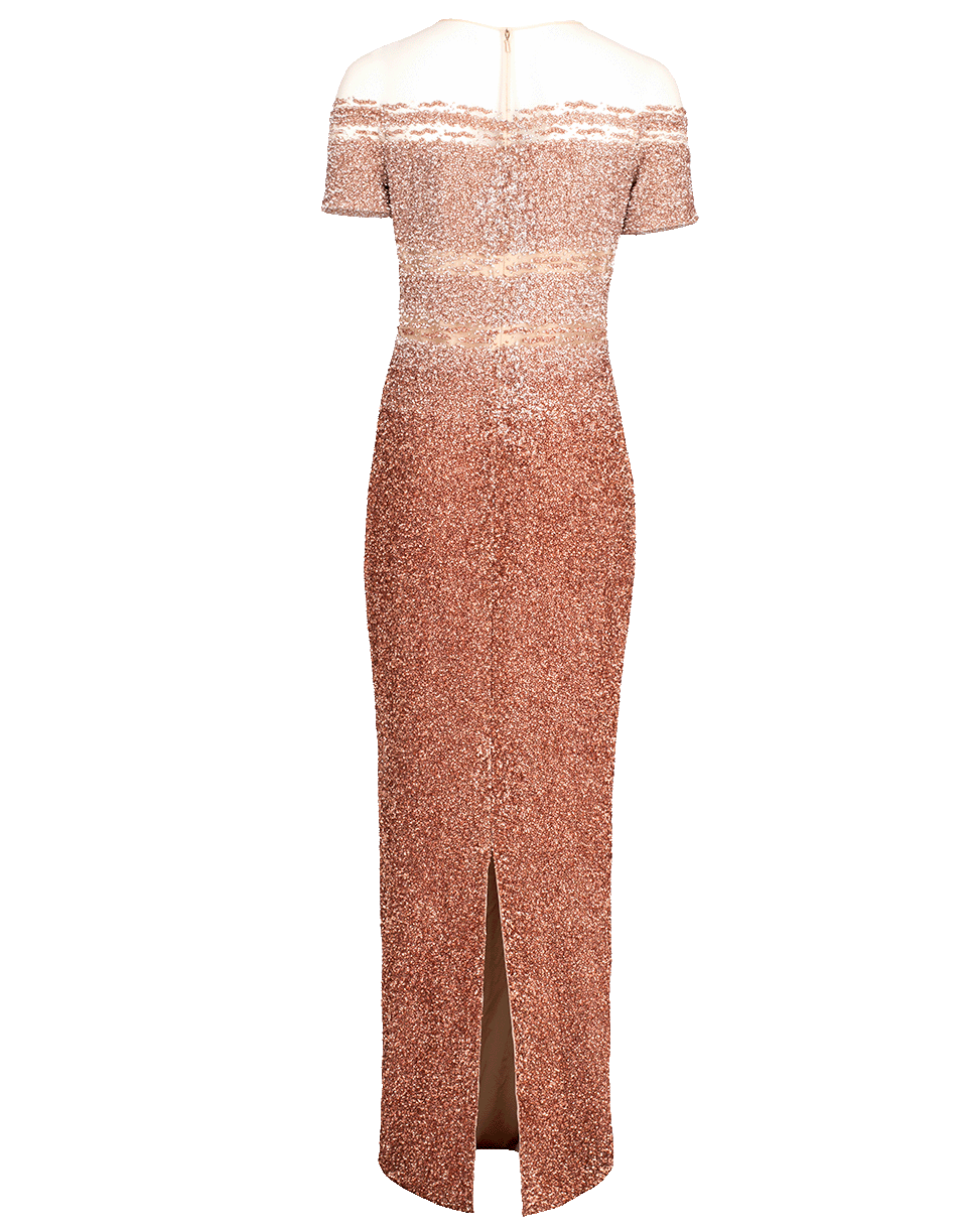 PAMELLA ROLAND-Ombre Sequin Gown-COPPER