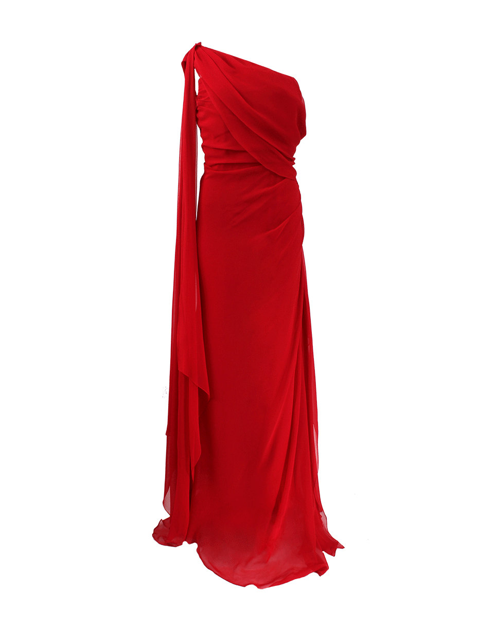 PAMELLA ROLAND-One Shoulder Slit Gown-RED