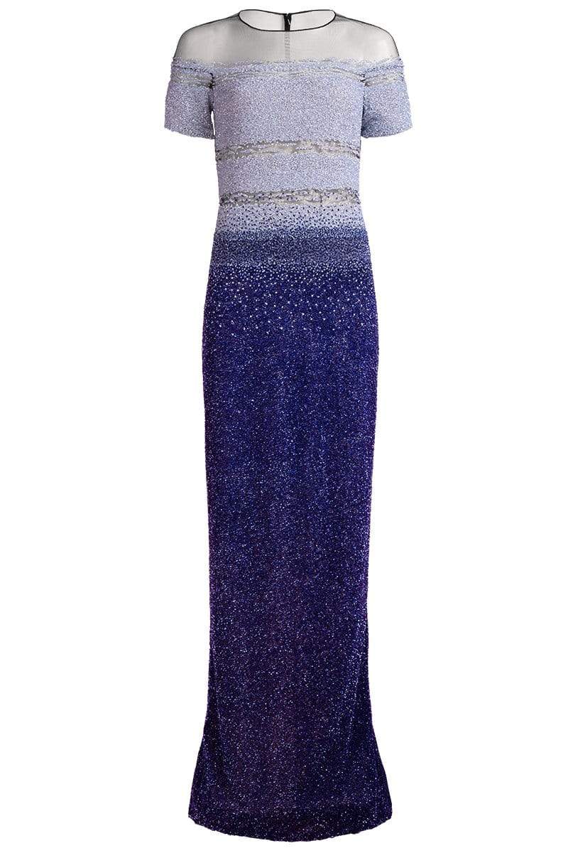 PAMELLA ROLAND-Signature Sequin Gown - Blue Navy-