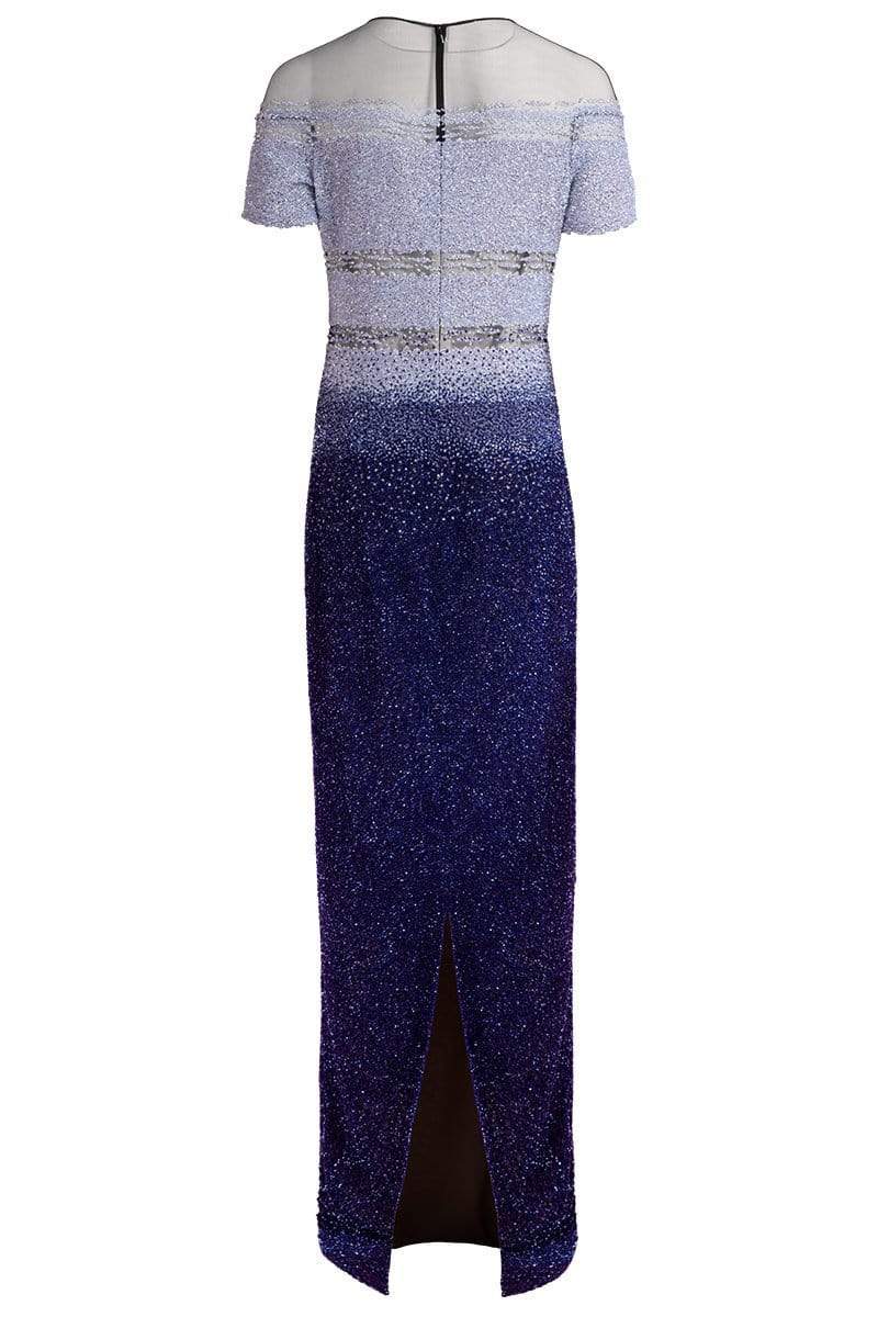 PAMELLA ROLAND-Signature Sequin Gown - Blue Navy-
