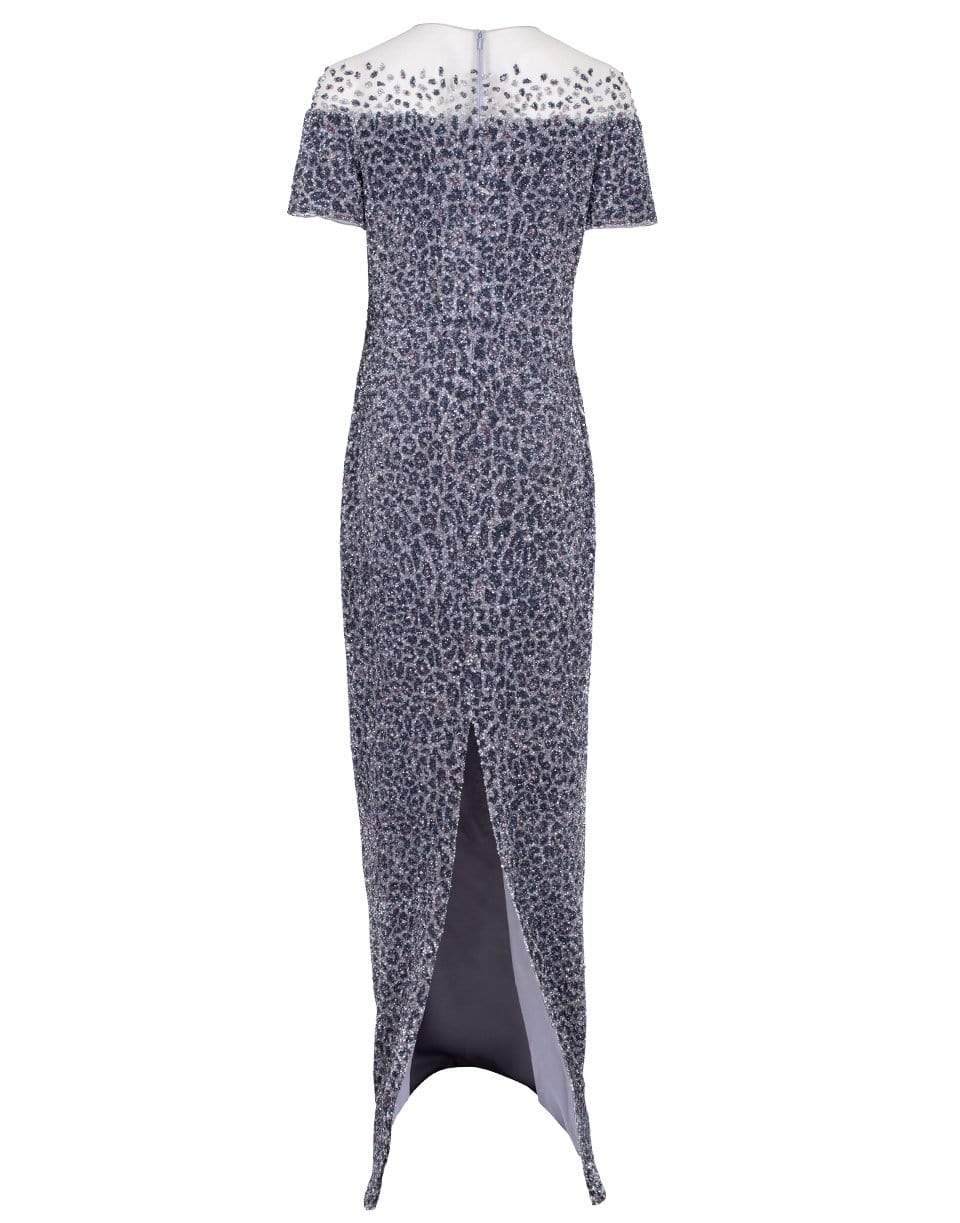 PAMELLA ROLAND-Snow Leopard Sequin Gown-SNWLEOP