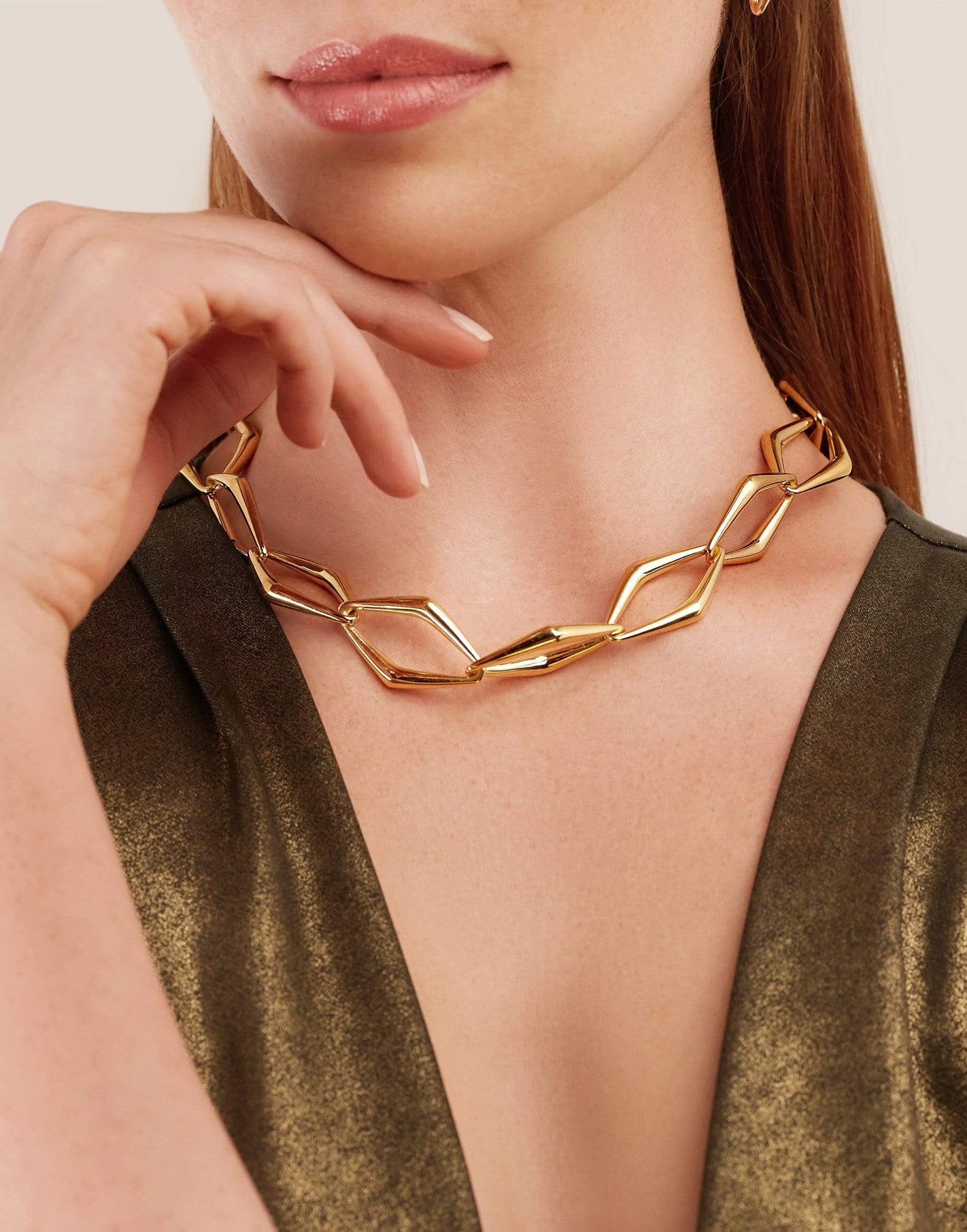 PARULINA-Chunkalicious Large Gold Link Necklace-YELLOW GOLD