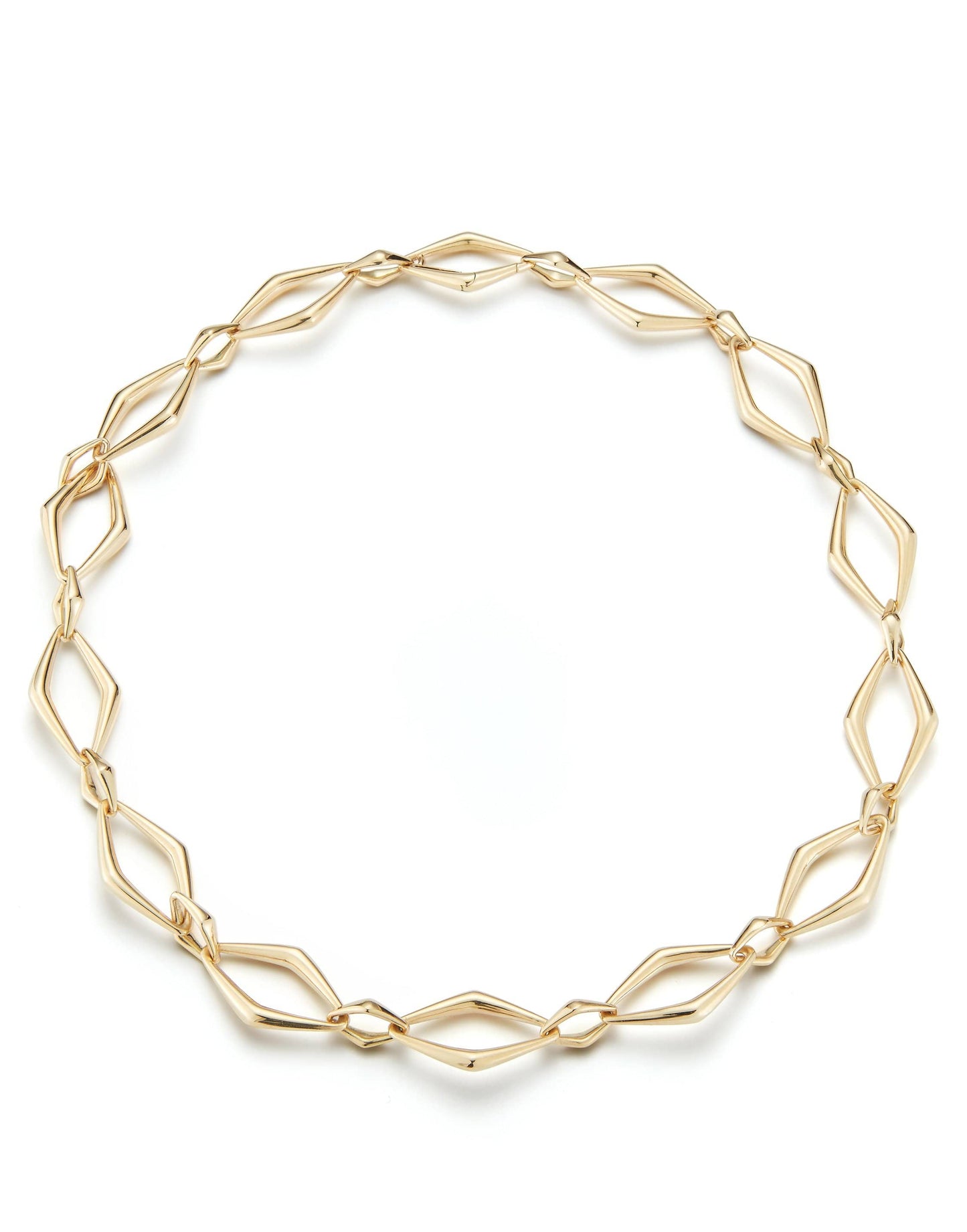 PARULINA-Dressed to Kill Alternating Gold Link Necklace-YELLOW GOLD