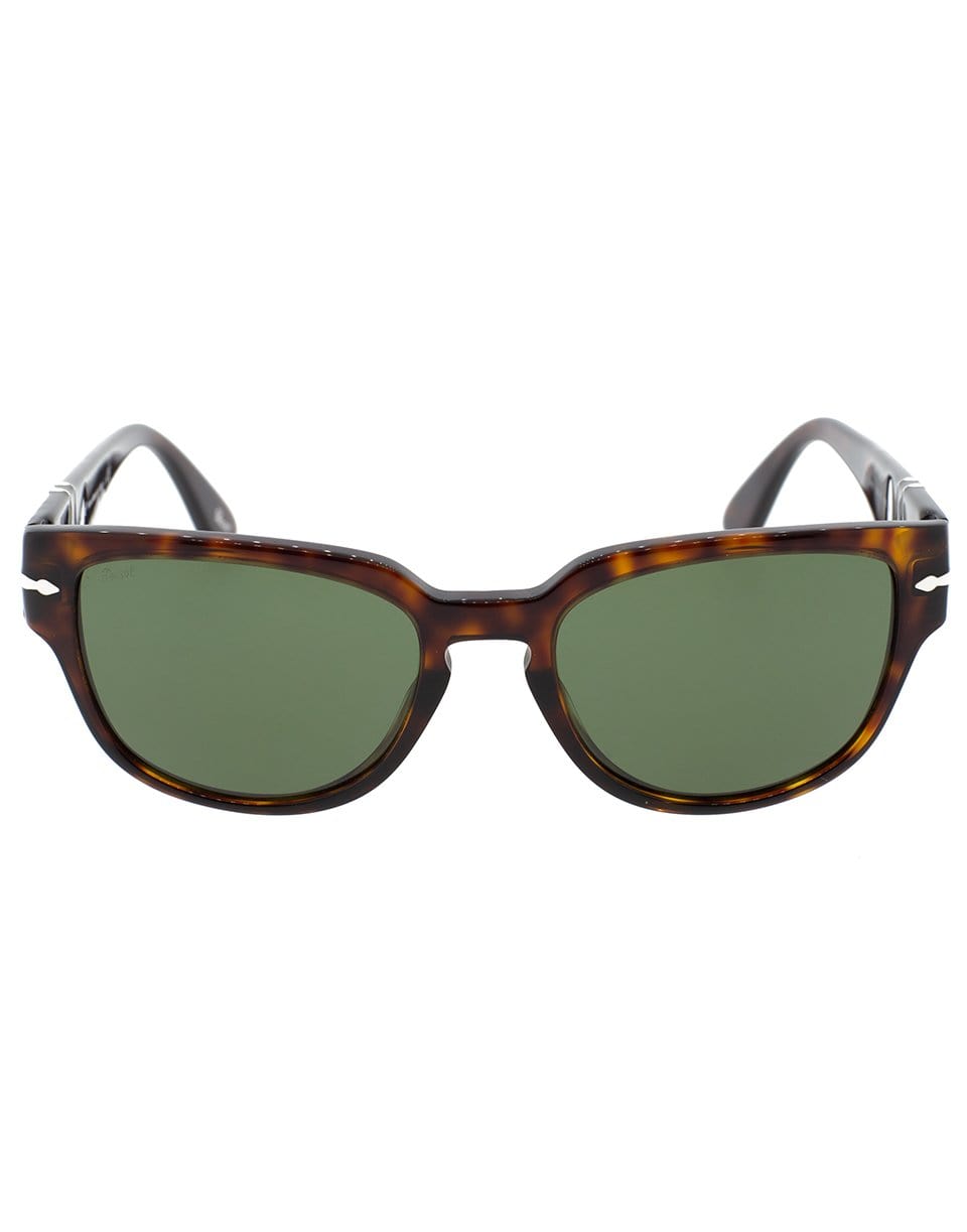 PERSOL-Havana and Green Acetate Sunglasses-HAV/GRN