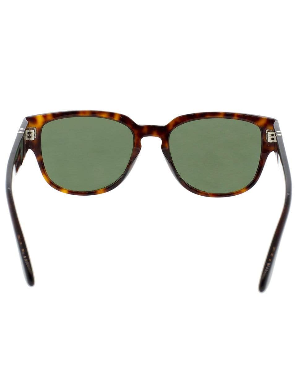 PERSOL-Havana and Green Acetate Sunglasses-HAV/GRN