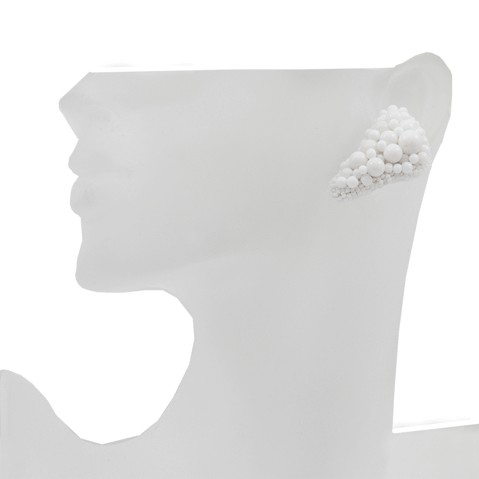PETER CIESLA-Triangle Pebble Earrings-WHITE