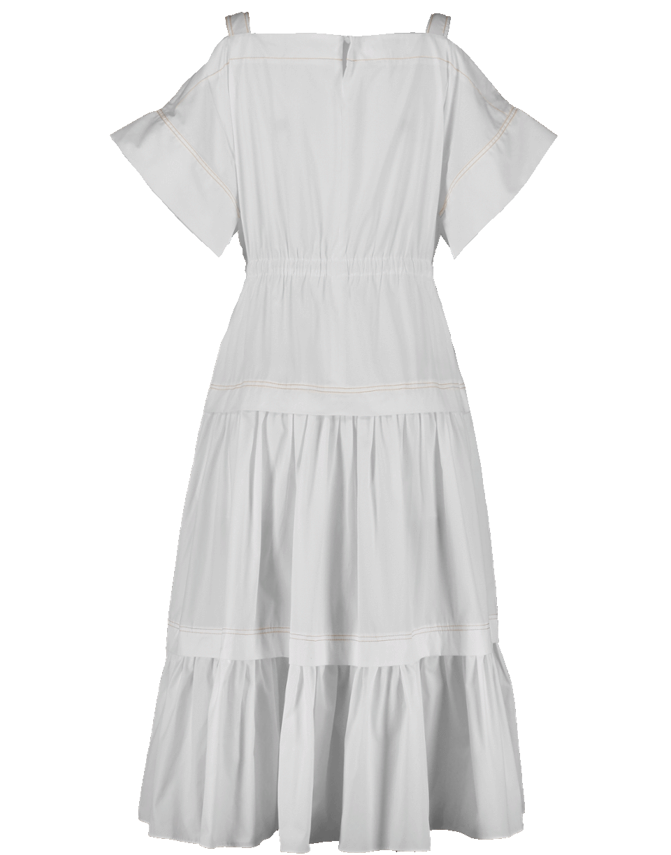 PETER PILOTTO-Cotton Cold Shoulder Pleated Dress-