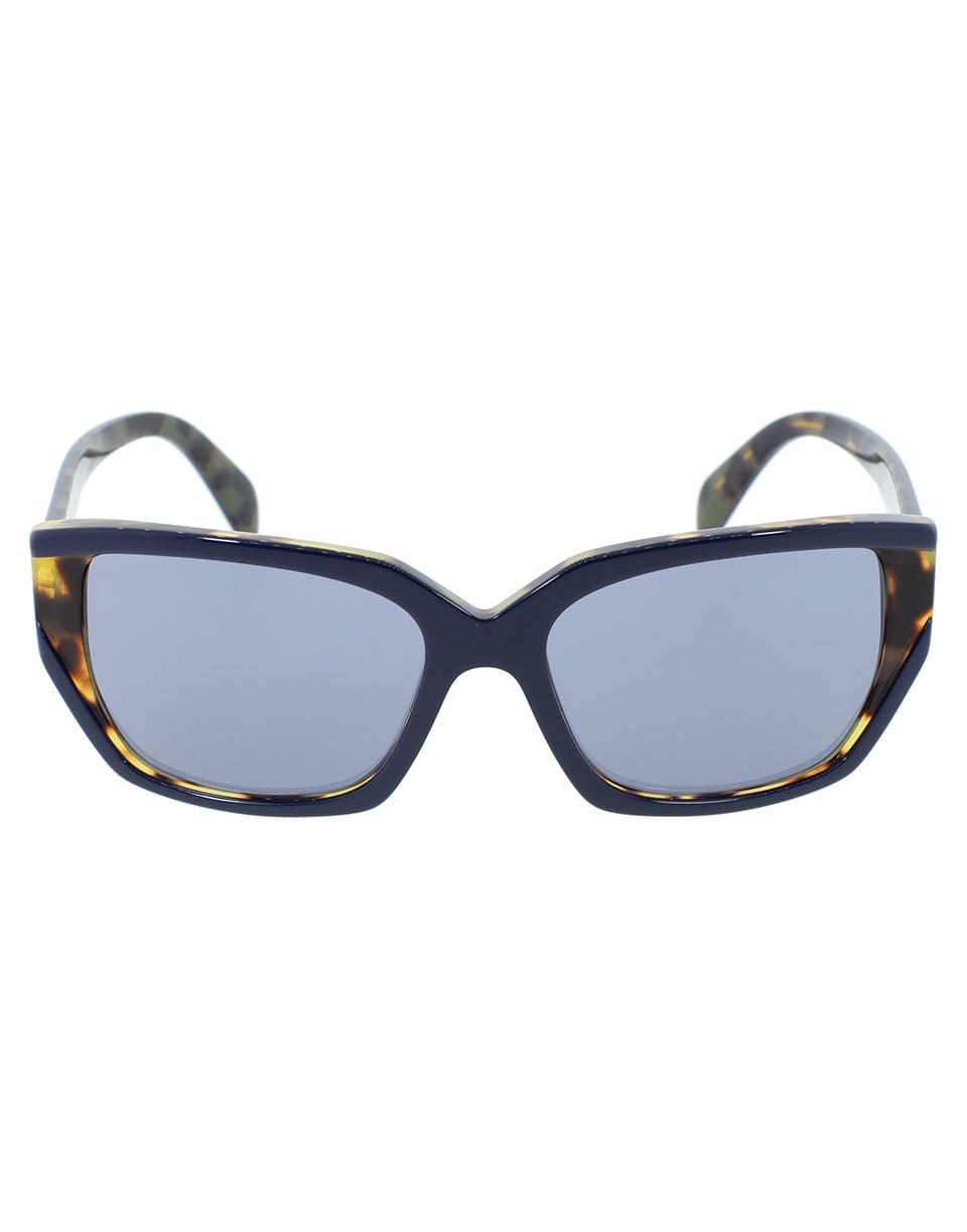 PRADA-Contrast Rectangle Sunglasses-BLUE