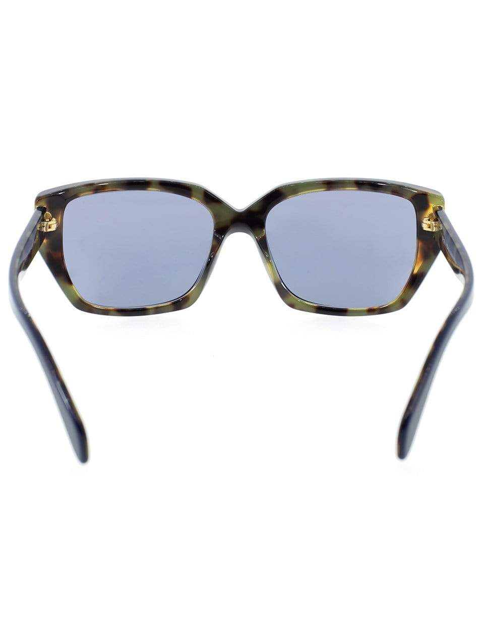 PRADA-Contrast Rectangle Sunglasses-BLUE