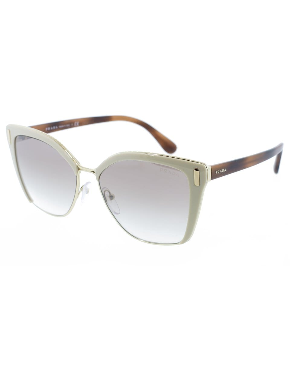 PRADA-Ivory Full Rim Frame Sunglasses-BRN/GLD