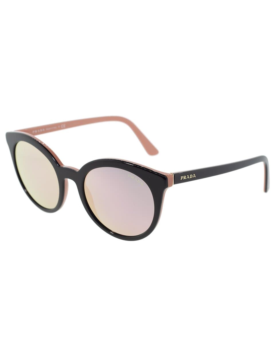 PRADA-Black and Pink Acetate Cat Eye Sunglasses-HAVANA
