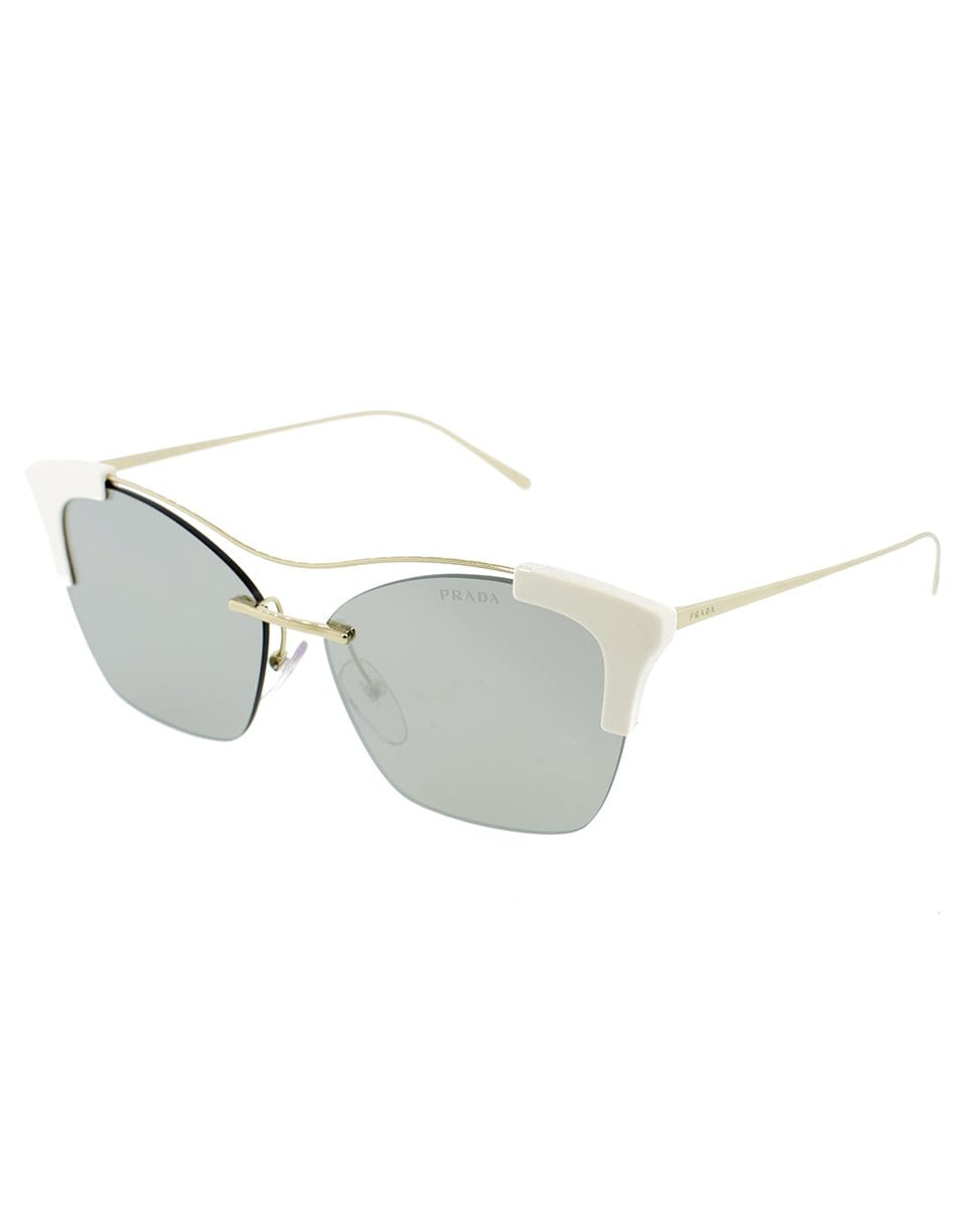 PRADA-Ivory Semi-Rimless Sunglasses-IVY/GLD