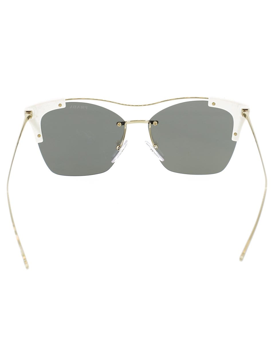 PRADA-Ivory Semi-Rimless Sunglasses-IVY/GLD