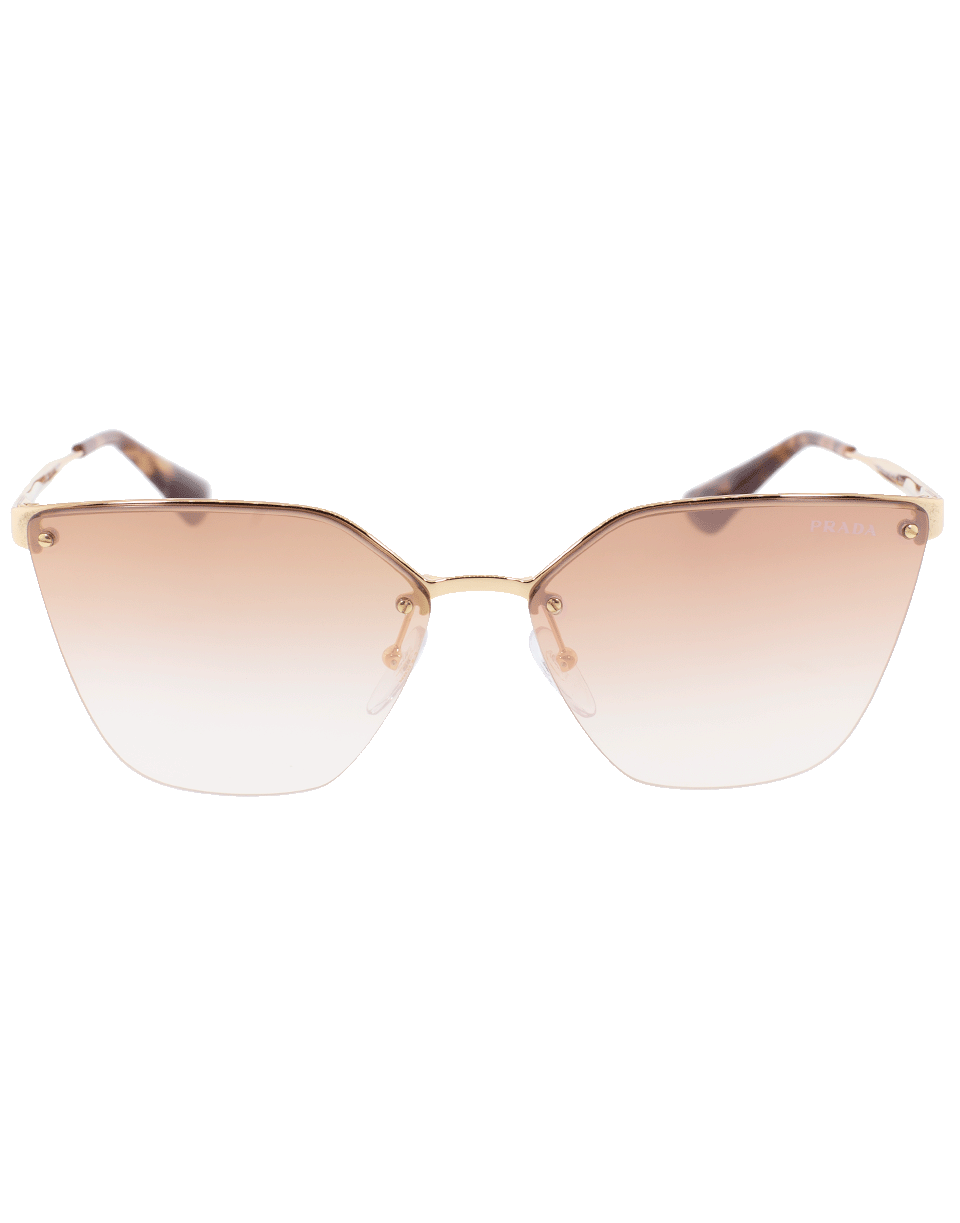 PRADA-Catwalk Rimless Sunglasses-PNK/GLD