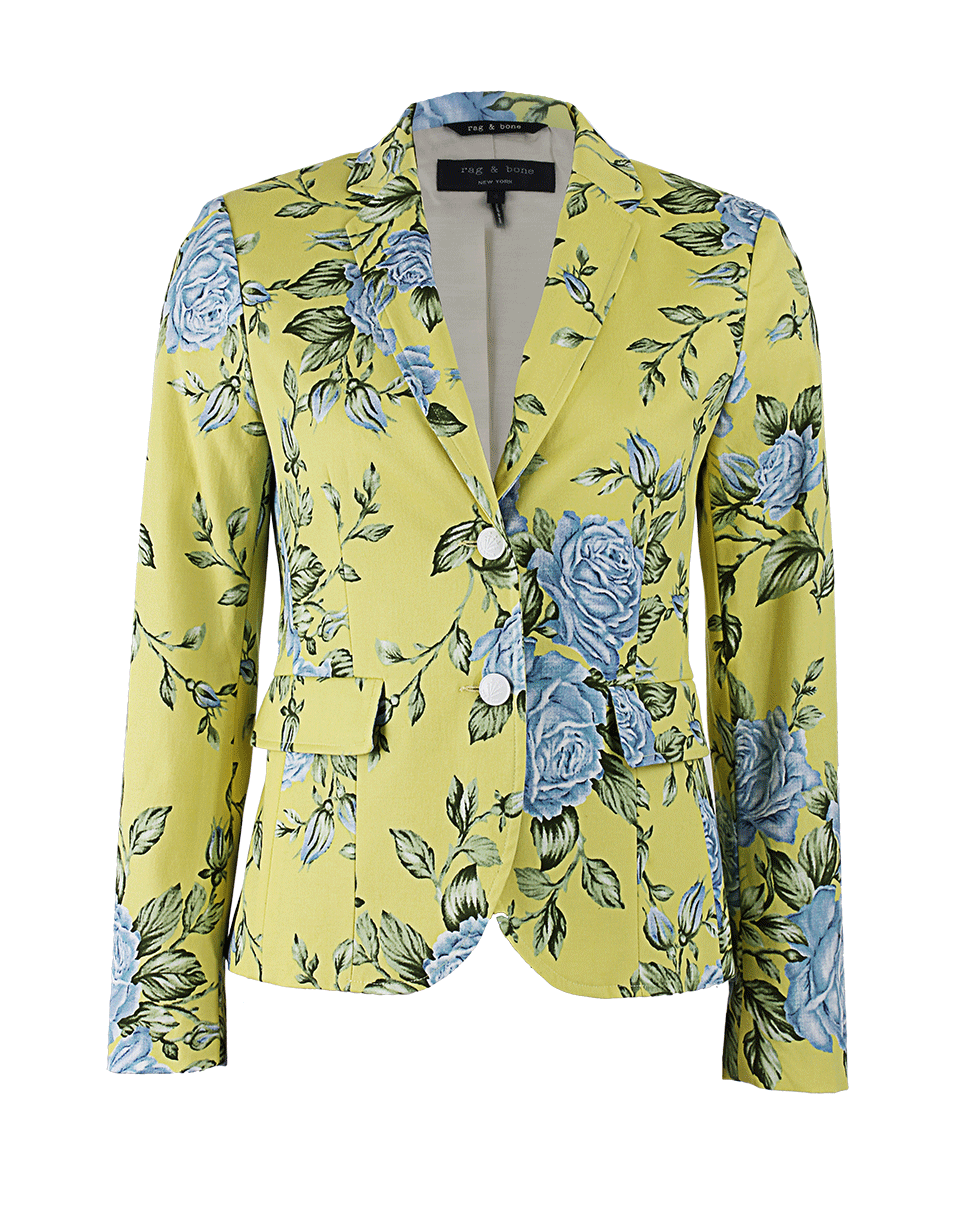 RAG & BONE-Two Button Floral Print Bailey Jacket-CANARY
