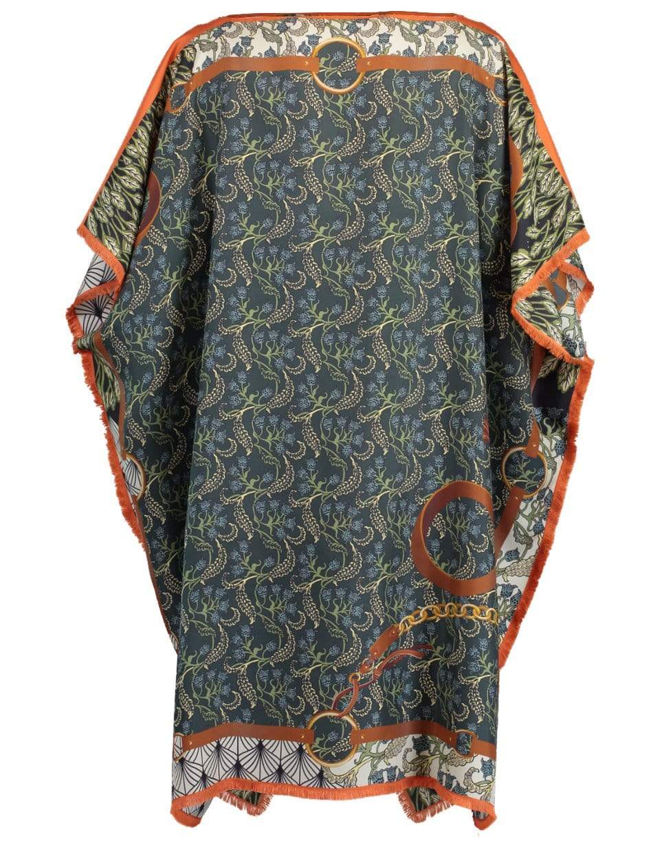 RANI ARABELLA-Leopard Printed Silk Dress-TEAL