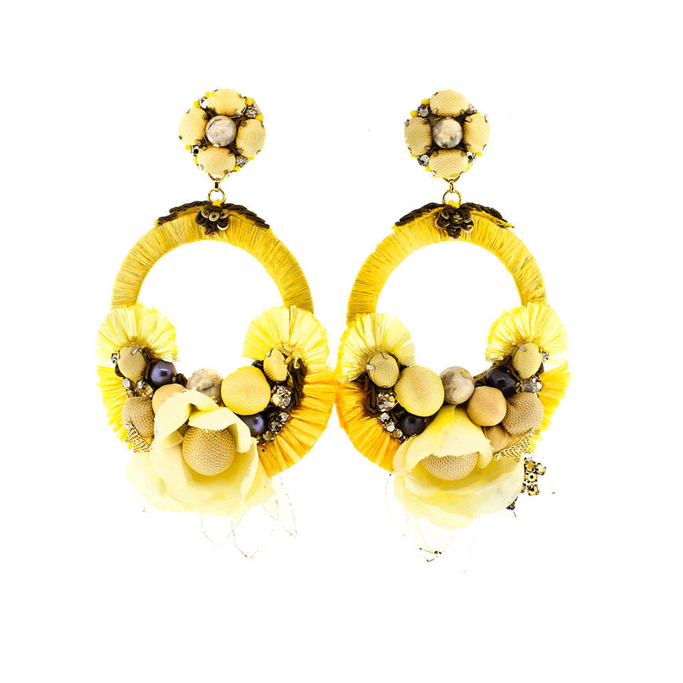 RANJANA KHAN-Yellow Earrings-YELLOW