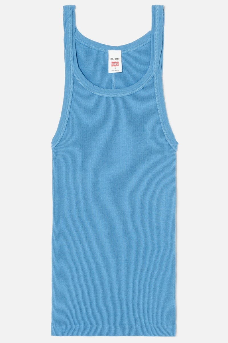 RE/DONE-Ribbed Tank - Azure-