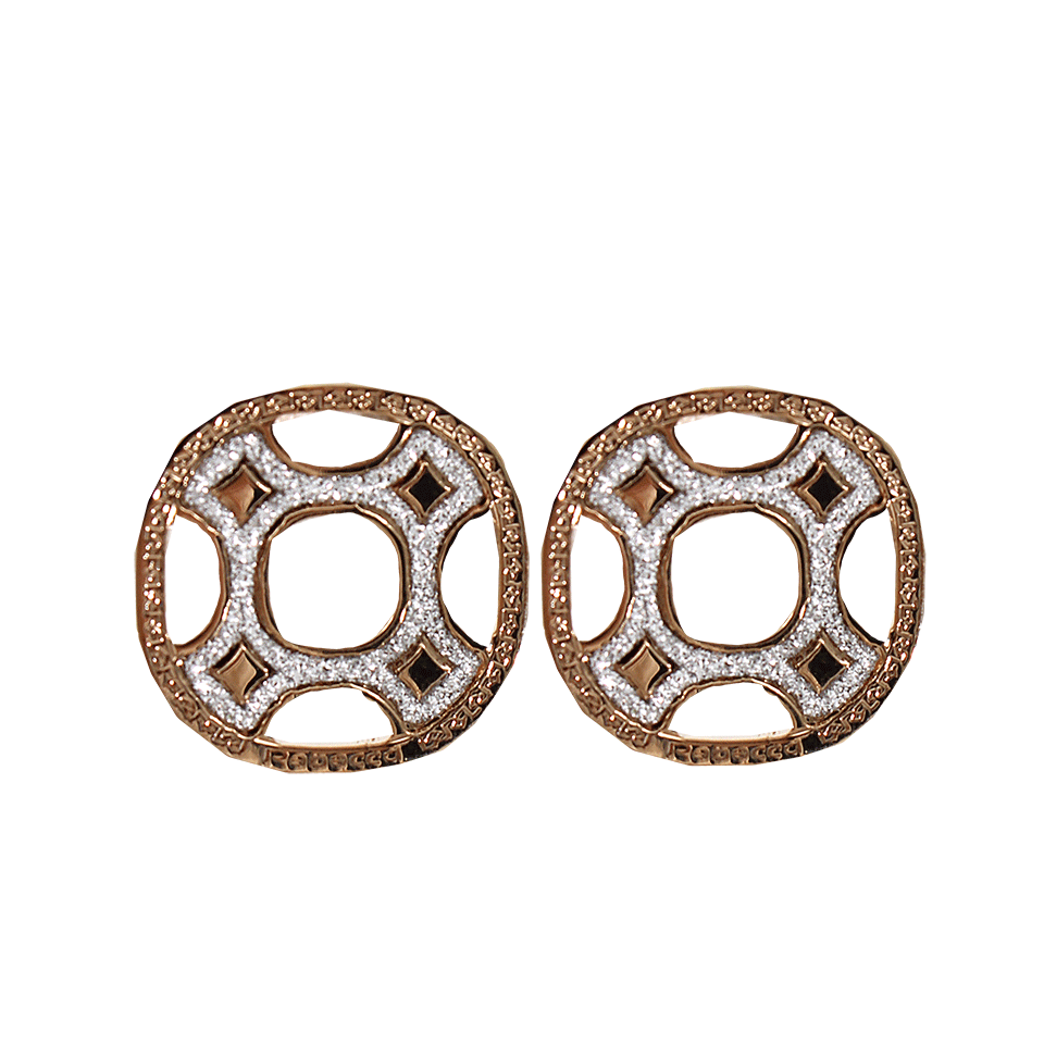 REBECCA-Perforated Glam Earrings-GOLD