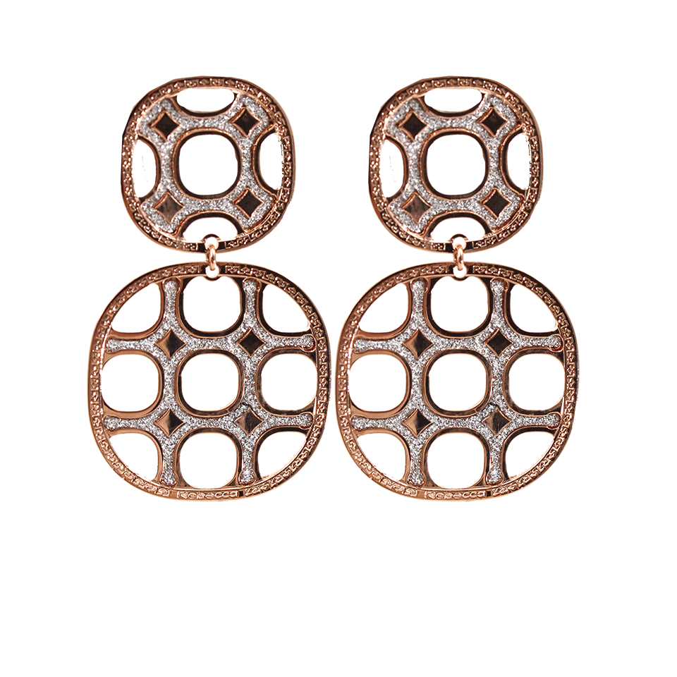 Small Double Drop Perforated Earrings JEWELRYBOUTIQUEEARRING REBECCA   