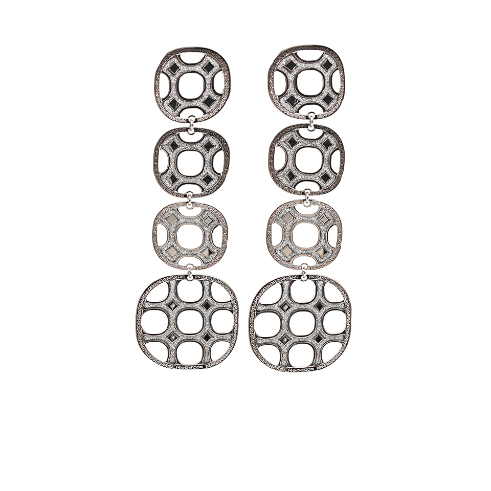 REBECCA-Quad Perforated Glam Earrings-SILVER
