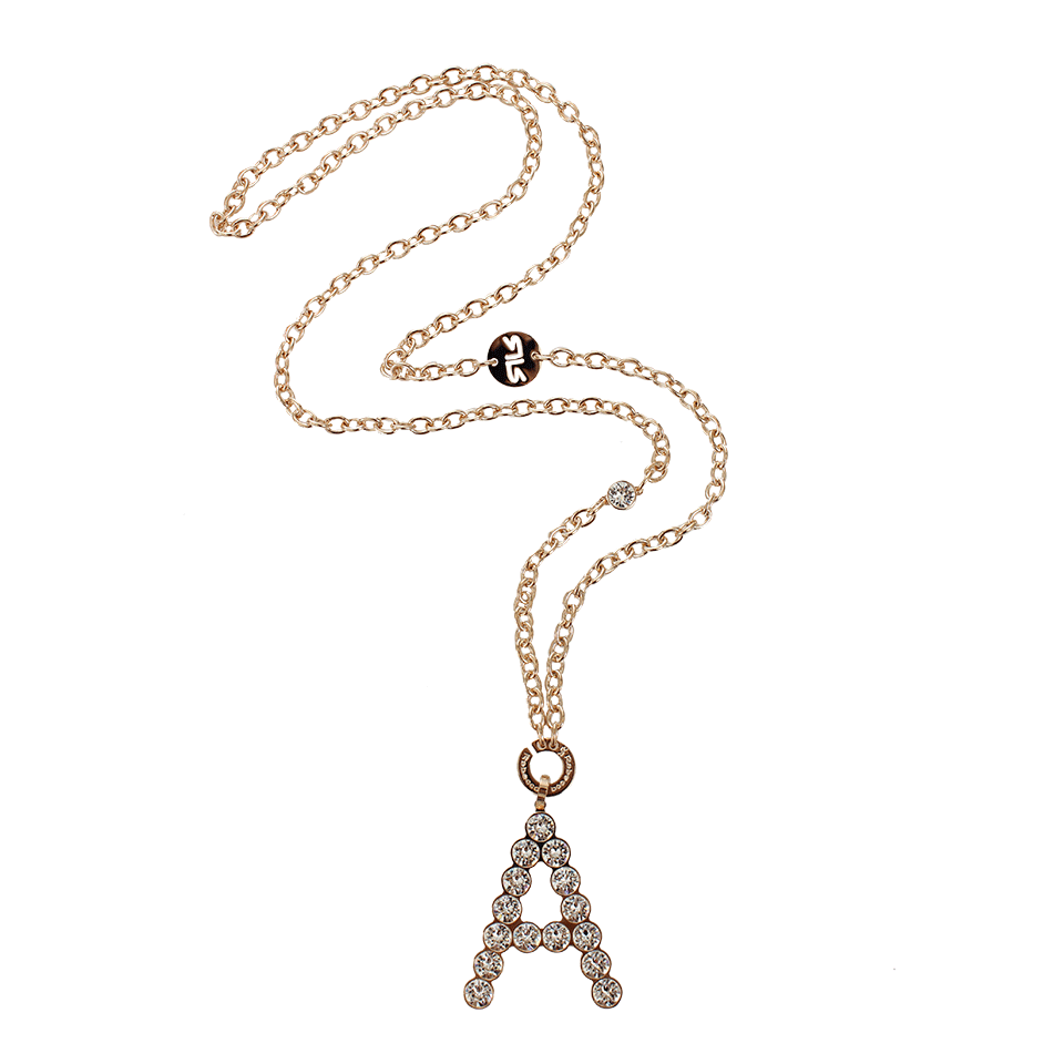 REBECCA-Swarovski “A” Necklace-CRYSTAL