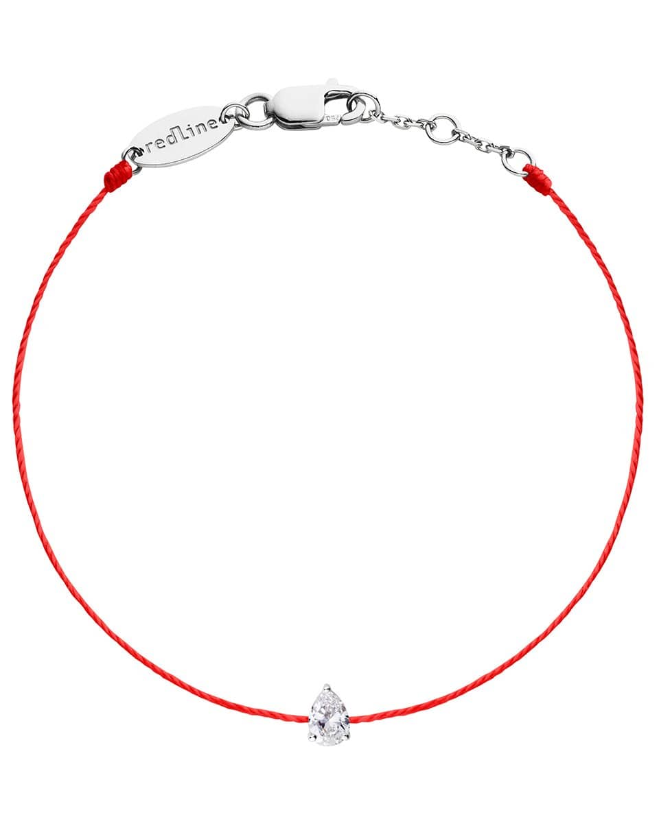 REDLINE-Altesse Pear Diamond Red Cord Bracelet-