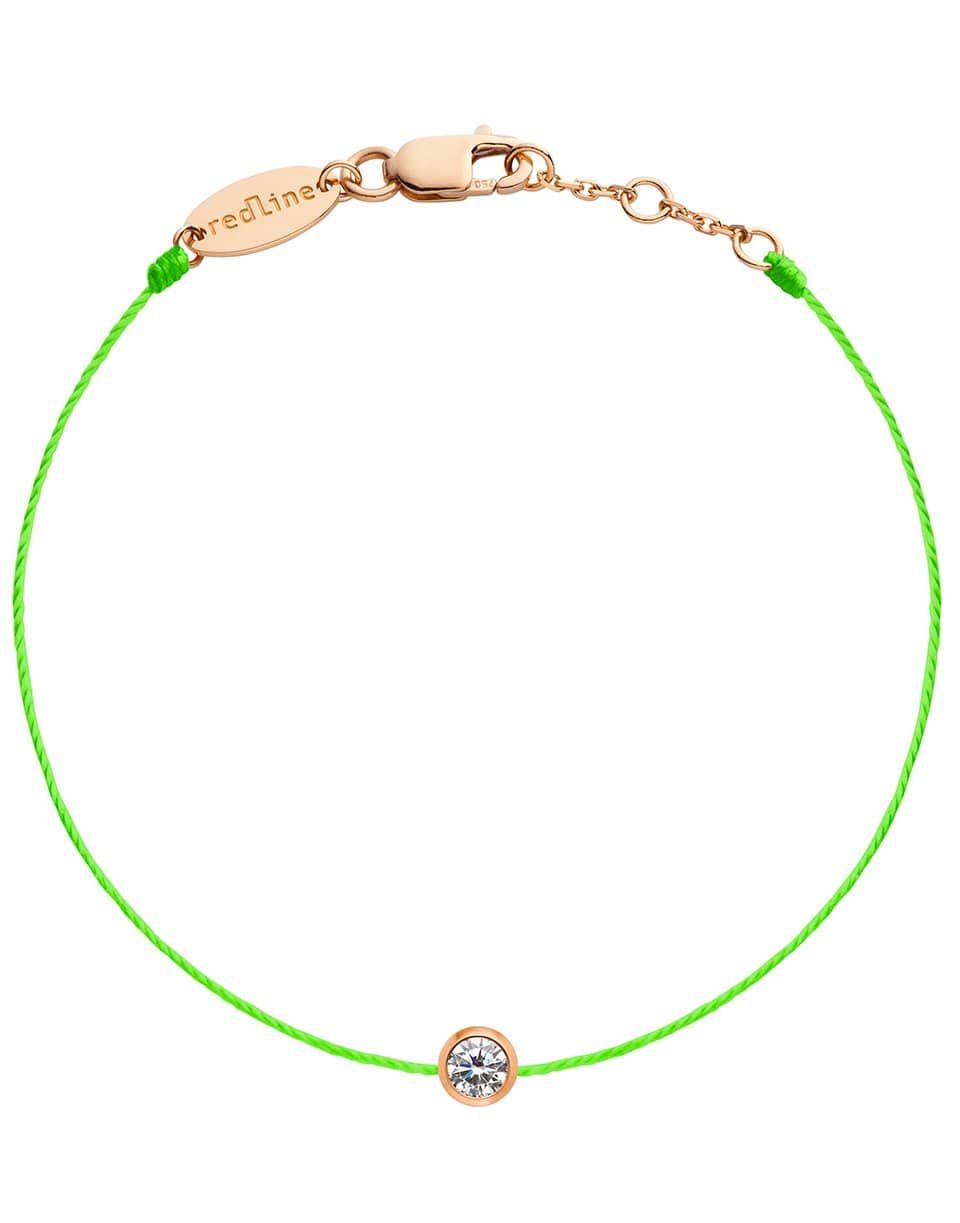 REDLINE-Pure Diamond Flourescent Green Cord Bracelet-ROSE GOLD