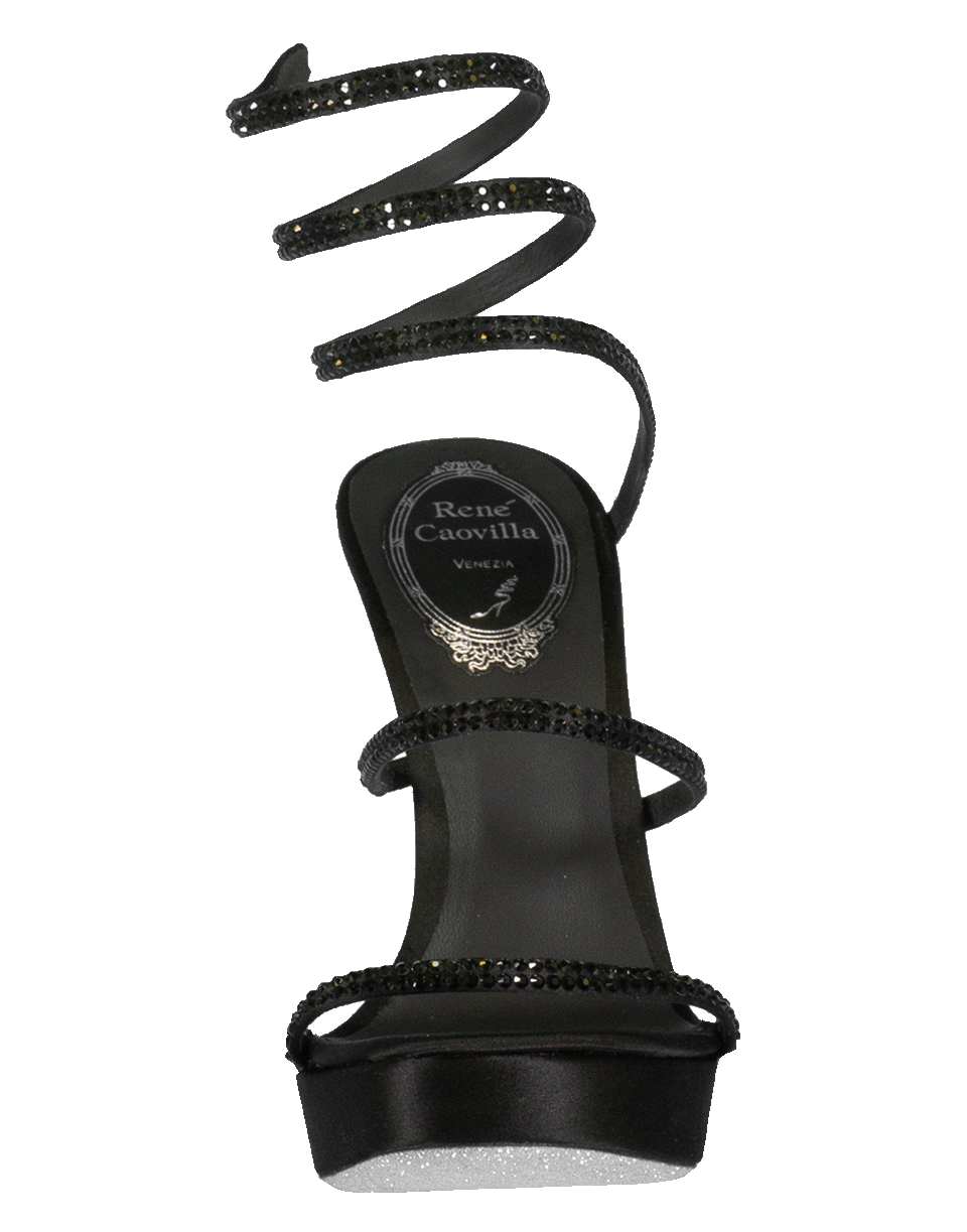 RENE CAOVILLA-Cleo Satin Ankle Wrap Platform Sandal-