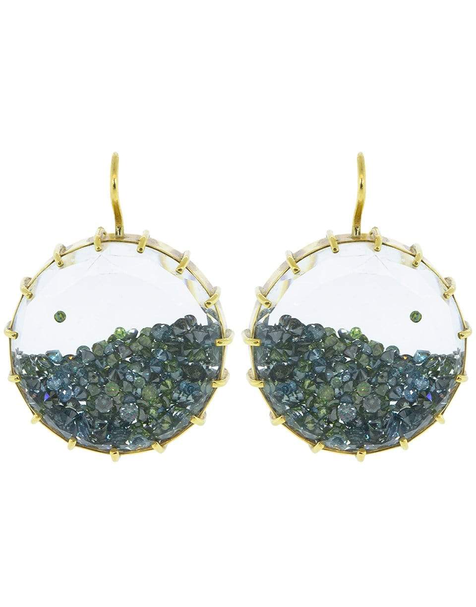 RENEE LEWIS-Blue Diamond Shake Earrings-YELLOW GOLD