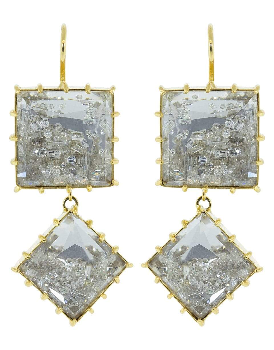 RENEE LEWIS-Diamond Shake Drop Earrings-YELLOW GOLD
