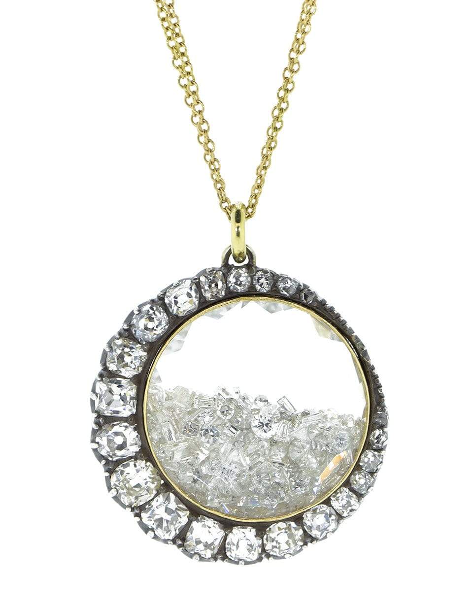 RENEE LEWIS-Diamond Crescent Shake Necklace-YELLOW GOLD