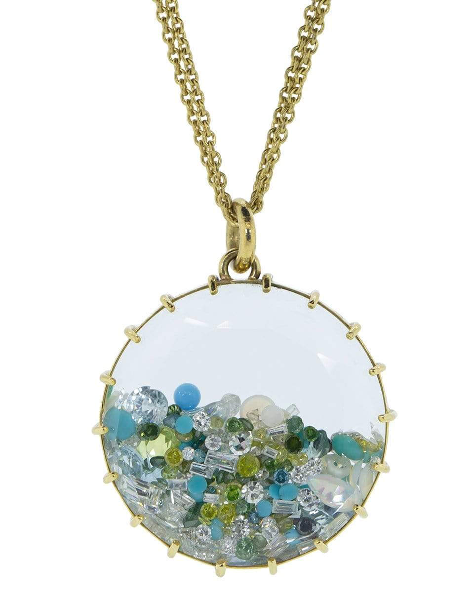 RENEE LEWIS-Opal, Aquamarine, Turquoise and Diamond Shake Necklace-YELLOW GOLD