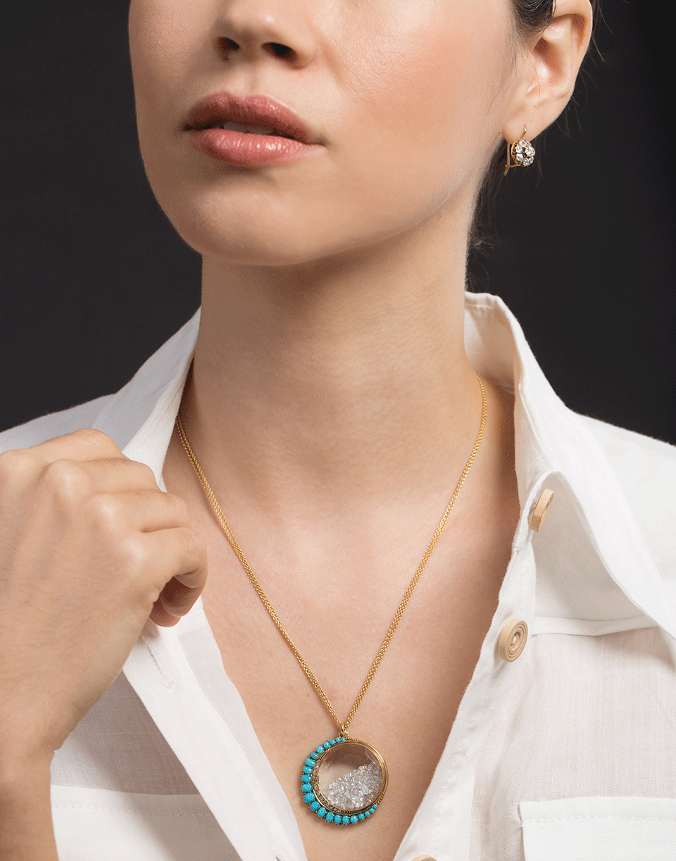 Persian Turquoise and Diamond Shake Necklace JEWELRYFINE JEWELNECKLACE O RENEE LEWIS   
