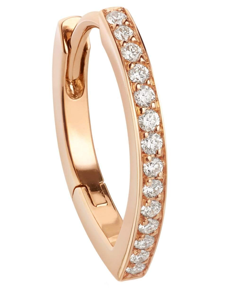 REPOSSI-Antifer Half Pave Diamond Huggie Earring-ROSE GOLD