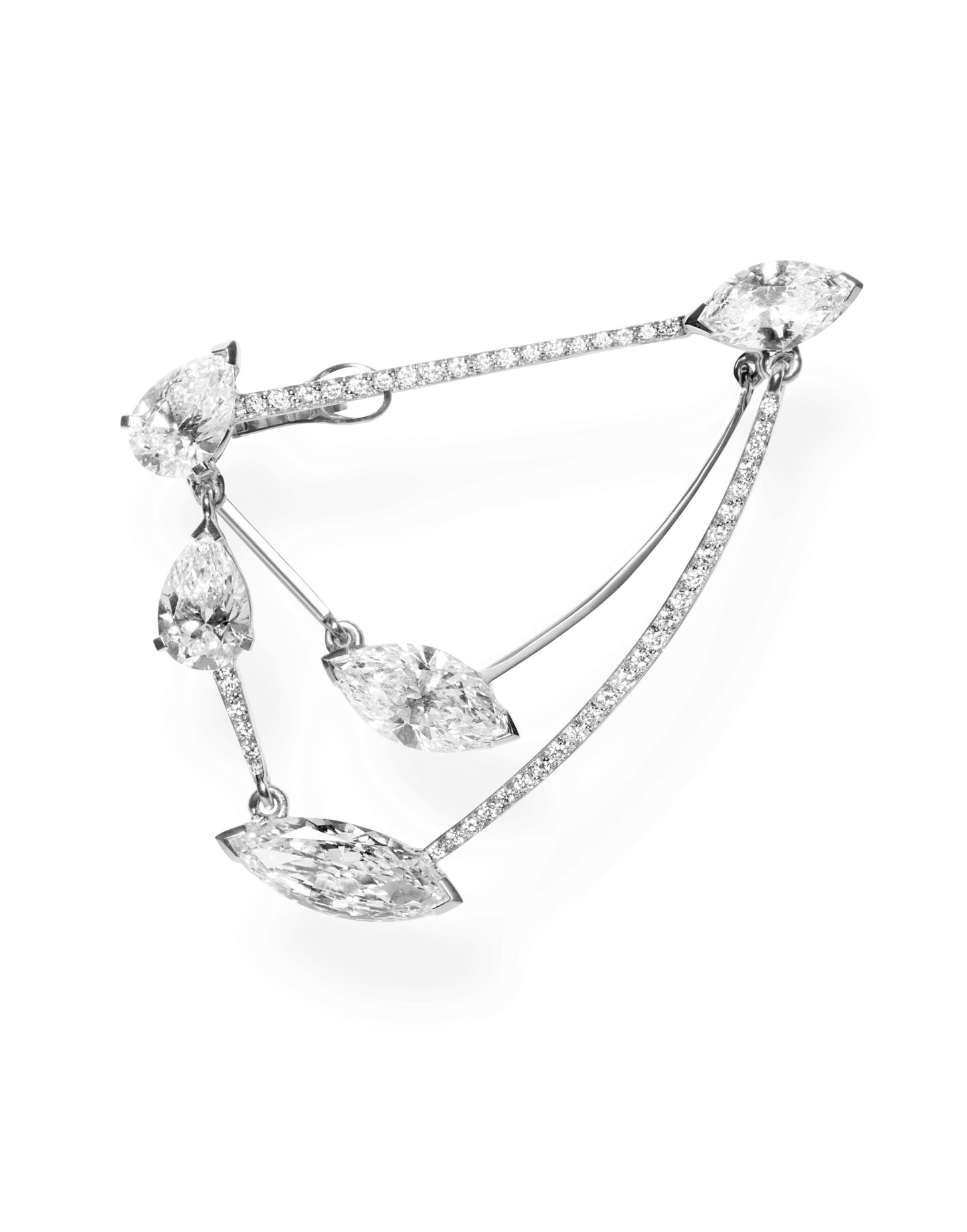 REPOSSI-Diamond Suspension Earring-WHITE GOLD