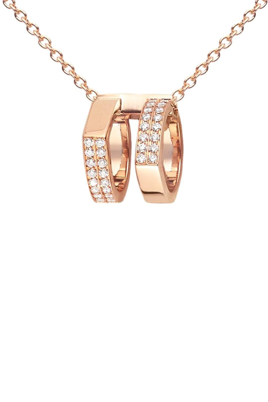 REPOSSI-Antifer Pave Diamond Pendant Necklace-ROSE GOLD