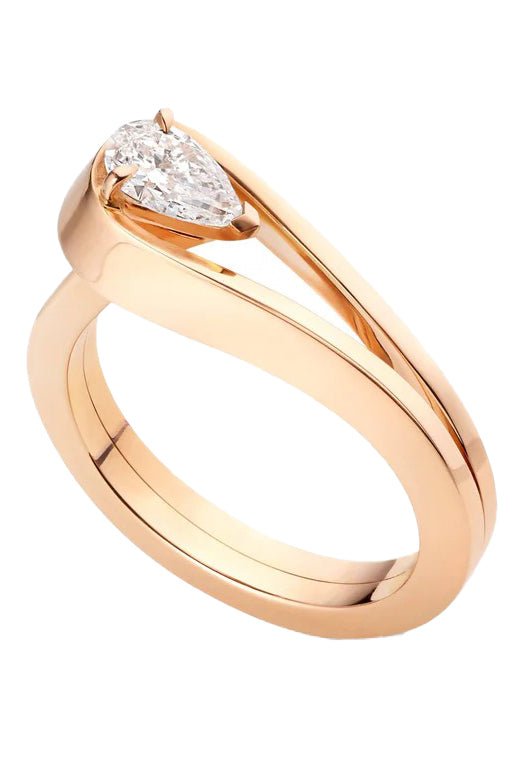 REPOSSI-Serti Inverse Diamond Ring - Rose Gold-ROSE GOLD