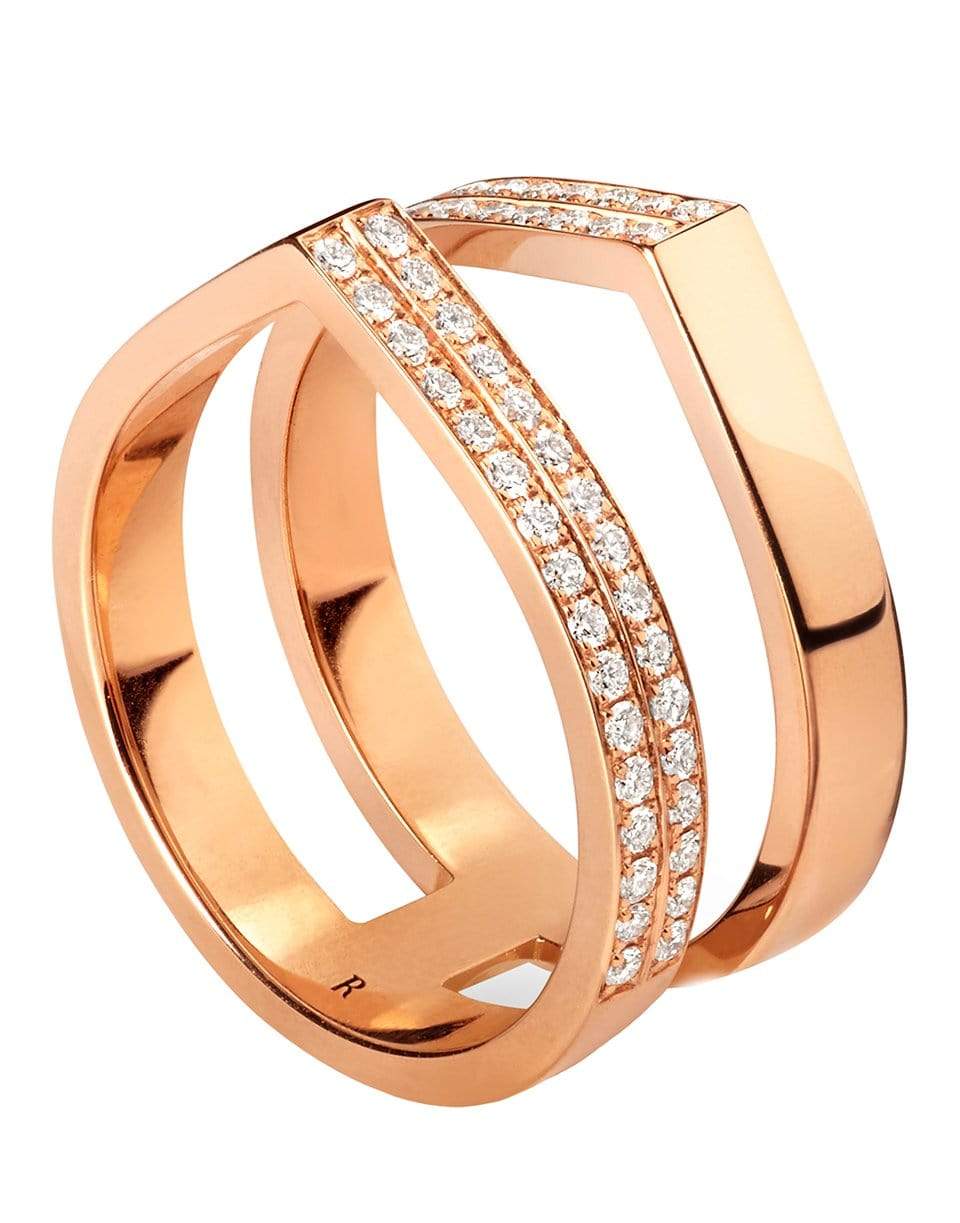 REPOSSI-Antifer Full and Half Row Diamond Pave Ring-ROSE GOLD