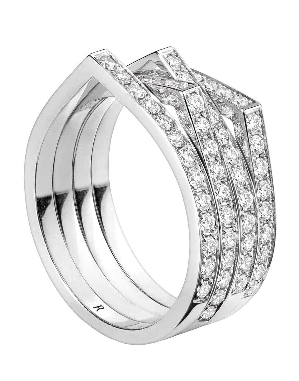 REPOSSI-Antifer 4 Row Pave Diamond Ring-WHITE GOLD