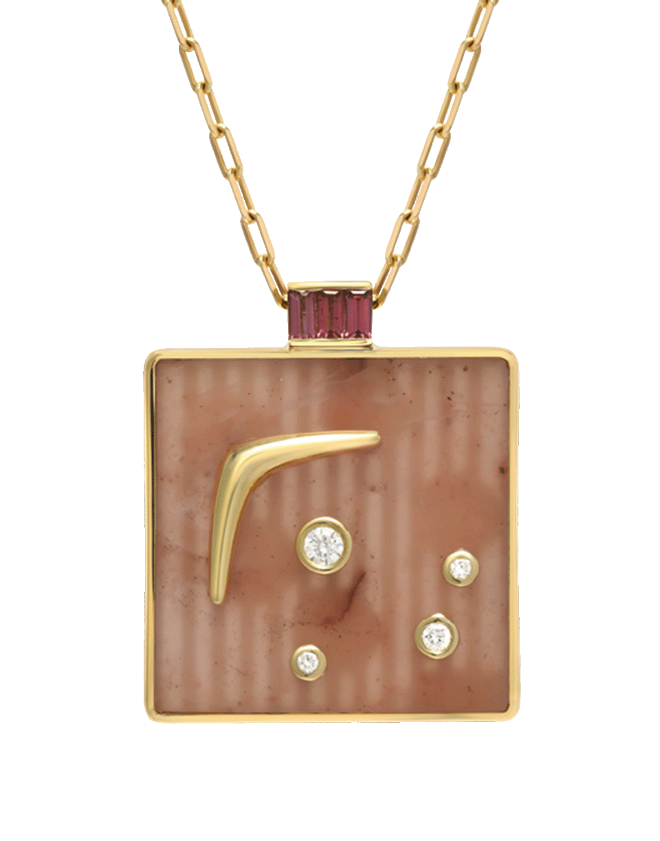 RETROUVAI-Large Karma Pendant Necklace-YELLOW GOLD