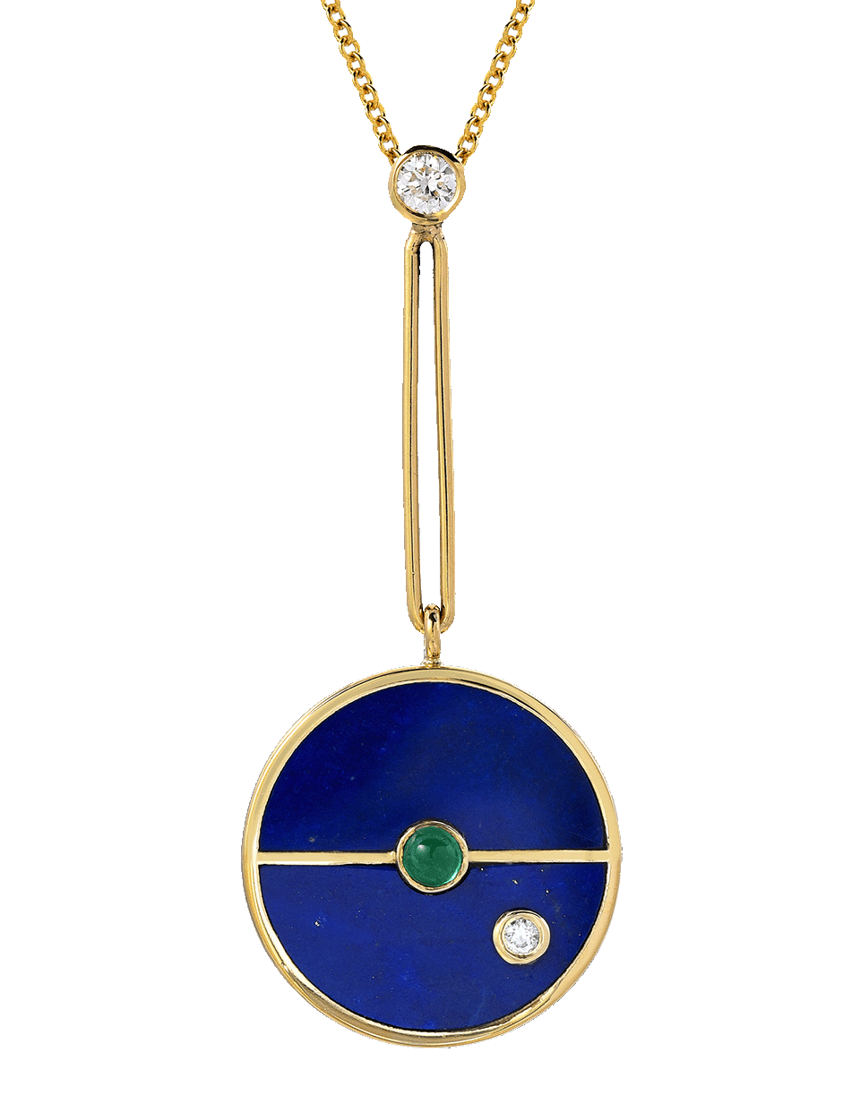 RETROUVAI-Signature Compass Pendant Necklace-YELLOW GOLD