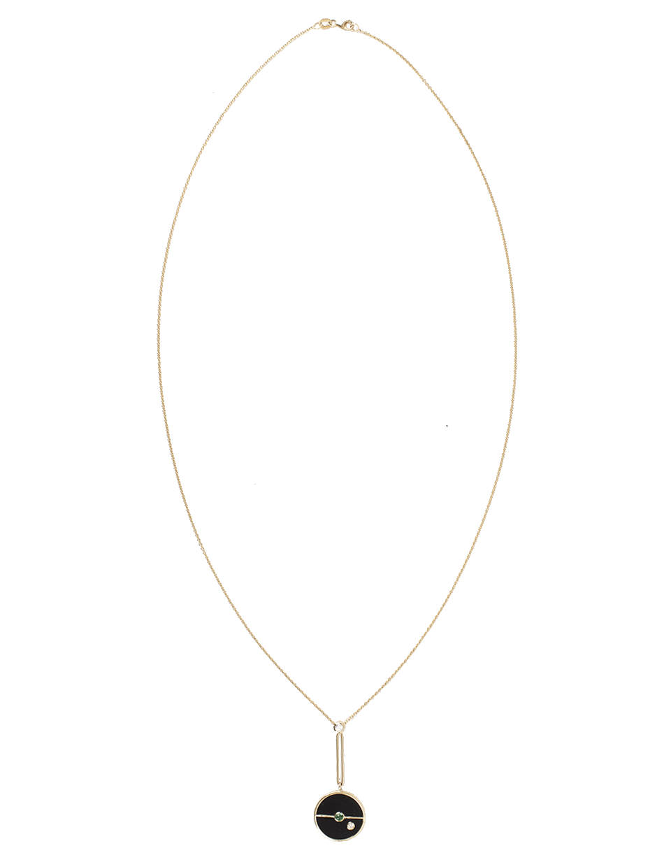 RETROUVAI-Signature Compass Pendant Necklace-YELLOW GOLD