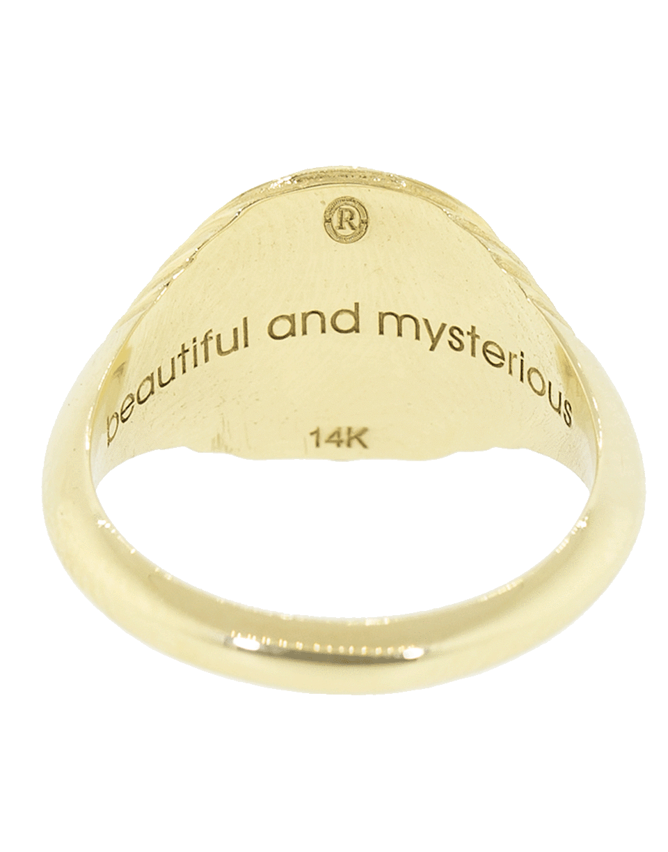 RETROUVAI-Baby Signet Unicorn Ring-YELLOW GOLD
