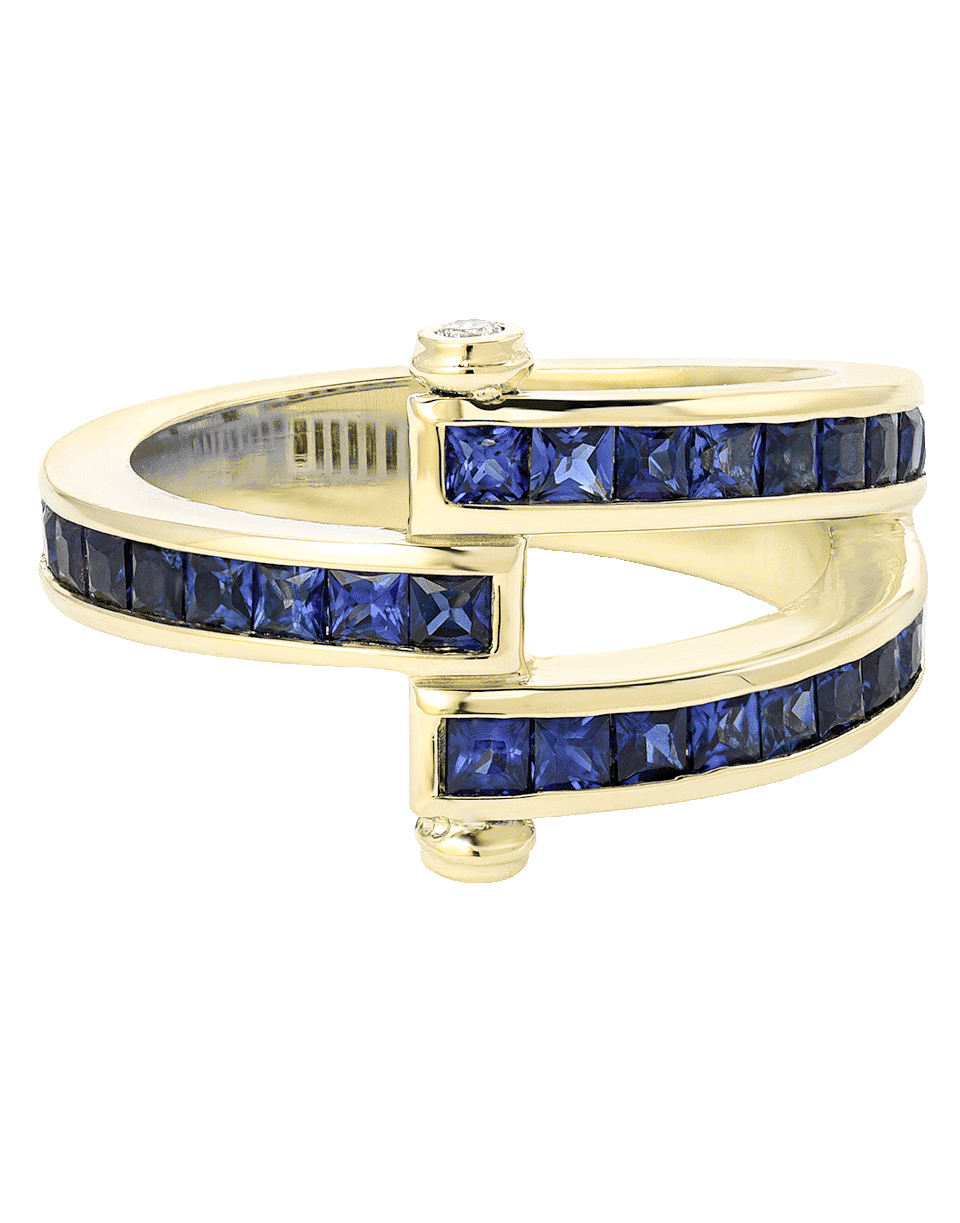 RETROUVAI-Blue Sapphire Magna Ring-YELLOW GOLD