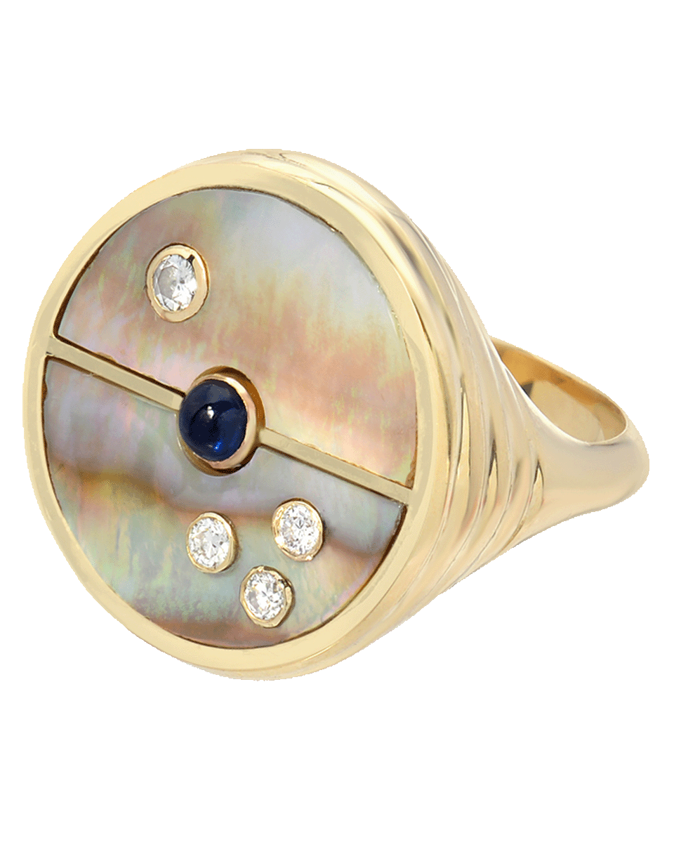 RETROUVAI-Compass Signet Ring-YELLOW GOLD