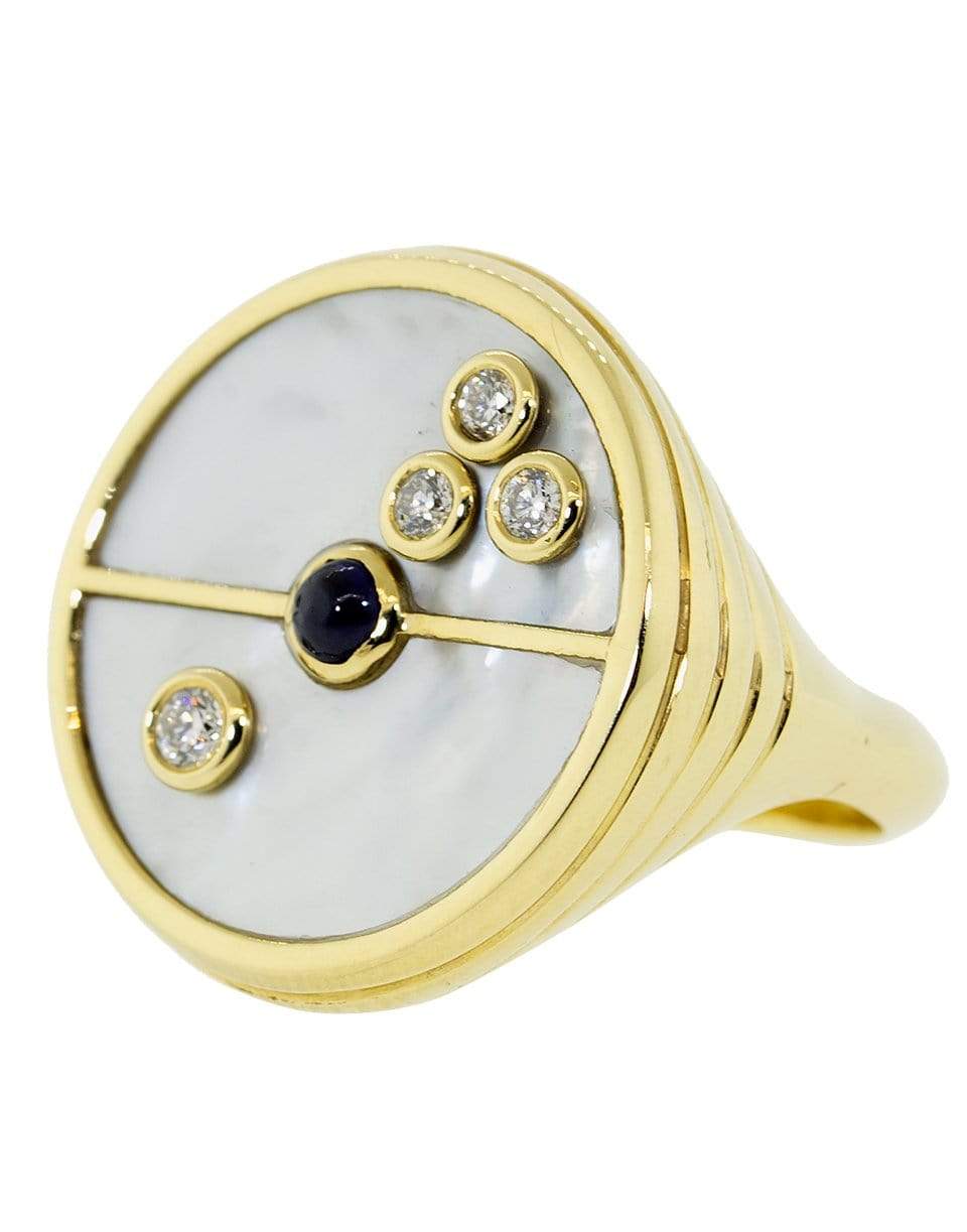 RETROUVAI-Compass Signet Ring-YELLOW GOLD
