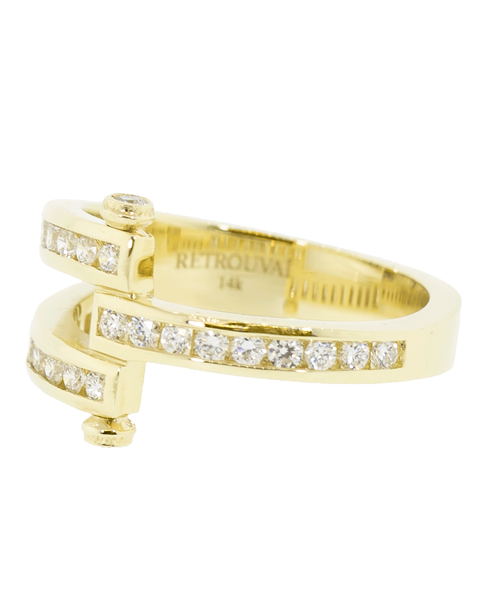 RETROUVAI-Diamond Magna Ring-YELLOW GOLD